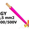 Przewód LGY 0,5 mm2 różowy (300/500V) jednożyłowy linka H05V-K (krążki 100m) IG2050.43 BITNER