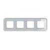 ICON Ramka uniwersalna poczwórna zaokrąglona - efekt szkła (ramka: szara spód: biały) 15-0-IRSZ-4