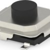 Short-stroke pushbutton, 1 Form A (N/O), 50 mA/12 VDC, unlit , actuator (black), 1.6 N, SMD, 2337238-3