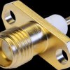 100024703 SMA fitted socket with flange, gold-plated