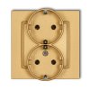 MINI Gniazdo podwójne z uziemieniem schuko (bez przesłon torów prądowych) złoty 29MGP-2s KARLIK