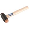 Sealey CRF25 Copper/Rawhide Faced Hammer 2.25lb Hickory Shaft