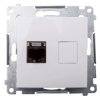 Simon 54 Gniazdo komputerowe pojedyncze RJ45 kat.6 ekranowane z przesłoną białe D61E.01/11