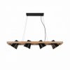 Lampa wisząca ELTI kolor czarny/naturalny metal/drewno, 4xE27 IP20 P22077-4 Zuma Line