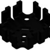 Finger shaped heatsink, (L x W x H) 45 x 45 x 12.7 mm, 8 K/W, black anodized, 10034943