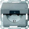 Gniazdo wtykowe SCHUKO z klapką i przesłoną, IP44, b.śrub., alu, Sys M MTN2314-0460