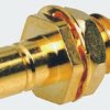 SMB RF bulkhead solder jack, 50ohm, gold