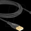 80761 Sync & charge cable, USB-A > C, 60 W, textile, 2.0 m