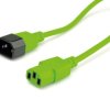Przedłużacz zasilający 230V IEC320 C14/ C13 0,8m zielony