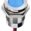 Lampka kontrolna do montażu panelowego 24V dc, niebieska 14mm LED Chrom Wyprowadzenia RS PRO