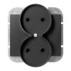 Gniazdo podwójne p/t 2x2P Onyx, 16A, 250V, PT-5OR, czarny,OR-OE-7506/2P/B