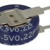 Kondensator; elektrolityczny; podtrzymania napięcia; 0,22F; 5,5V; SE-5R5-D224VYV; 20%; 4,5x12x12mm; 4,2mm; pionowy; przewlekany