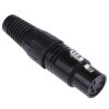 Złącze XLR 4 -pinowe Montaż na kablu Żeński Czarny
