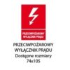 Naklejka NOZ 74x105 PrzeciwpożarowyWyłącznikPrądu