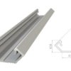 Profil Alu Kątowy 45St, Anodowany Srebrny, Dł. 1000, Max Szer. Taśmy 12Mm