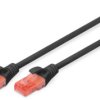 Patch cable, RJ45 plug, straight to RJ45 plug, straight, Cat 6, U/UTP, PVC, 0.5 m, black, DK-1612-005/BL