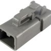 Socket, 2 pole, straight, 1 row, gray, DTP06-2S