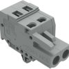 Socket header, 2 pole, pitch 5 mm, angled, gray, 231-102/008-000