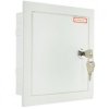 Drzwiczki rewizyjne 15x15 metalowe białe 150x150mm, z zamkiem