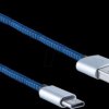 BS14-50024 USB A connector > USB type-C connector, nylon, blue, 2 m