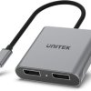 Unitek V1404A Adapter USB-C na 2x port DP 1.4 8K 60Hz