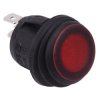 Red 12V LED On-Off 20mm Round Rocker Switch SPST 20A R13-112B8-02
