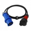 Kabel przejściowy 2m IP44 16A/230V z wtyczki kempingowej 16A/3P na gniazdo schuko 230V adapter przewód 3x1,5 Doktorvolt 2572