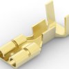 Uninsulated flat plug sleeve, 6.35 x 0.81 mm, 1.31 to 3.31 mm², AWG 16 to 12, brass, 63757-1