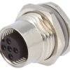 Złącze okrągłe M12 żeńskie proste do lutowania 4-PIN 250V T4131012041-000