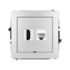 DECO Mechanizm gniazda HDMI 2.0, 4K + gniazda 1xRJ45, kat. 6A, 8-stykowy, bez pola opisowego srebrny metalik 7DGHKBO-46A