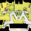 2200-1407 4-conductor ground terminal block , 1 mm², gn-yl
