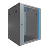 Szafa rack montowana na ścianie Extralink 15U 600x600 Szara