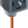 Sensor actuator cable, valve connector DIN shape A to open end, 3 pole + PE, 5 m, PUR, orange, 4 A, 12179