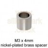 M3 x 4mm through brass spacer (10 Pack)