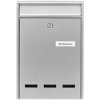 Burg Wächter 61020 Pocket Steel Letterbox Silver Galvanized 2 Keys