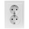QUADRA Gniazdo podwójne SCHUKO białe