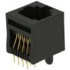 Gniazdo; RJ45 8p8c; RJ1005 0 88 13C; przewlekany (THT); pionowe; czarny; złocone; zatrzaskowe; RoHS