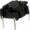 Short-stroke pushbutton, 1 Form A (N/O), 50 mA/24 VDC, illuminated, actuator (black), 3.5 N, THT, 5GTH935