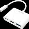 UA0258 USB 3.2 Gen 1 Type-C adapter, C/M to HDMI+2xUSB,1080p,PD,white,0
