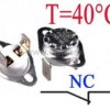 Termostat zamknięty 16A 250VAC 40°C pionowy NC