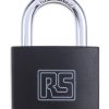 Kłódka średnica szekli: 6mm RS PRO z kluczem W budynkach, na zewnątrz mosiężna Czarny