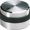 Rotary knob, 6 mm, plastic, black/silver, Ø 22.1 mm, H 14.3 mm, A1421469