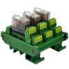 DIN Rail Mount AC/DC 24V Control 3 DPDT 5Amp Pluggable Power Relay Interface Module.