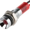 Lampka kontrolna do montażu panelowego 24V dc, czerwona 6mm LED Chrom Wyprowadzenia RS PRO