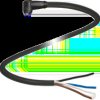 Sensor actuator cable, M8 cable socket, angled, A to open end, 4 pole, 3 m, PUR, black, 4 A, 70182798