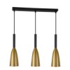Listwa Sufitowa Solin Z Trzema Zwisającymi Tubami Złoto Czarna Lp-181/3L Gd...