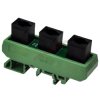 Slim DIN Rail Mount RJ9 4P4C 3 Jacks Splitter Buss Board Interface Module.