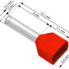 Tulejka izolowana kablowa 2x1 /8 (czerwona) (100 szt)