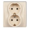 Logo Gniazdo Podwójne Z/U Schuko Beżowy 1Lgp-2Sp