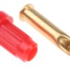 Gniazdo bananowe Żeński Połączenie lutowane typ Gniazdo bananowe Czerwony 20A Staubli rozmiar 1mm